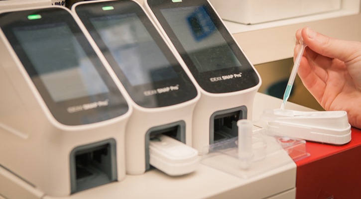 up close shot of heartworm testing machines and samples